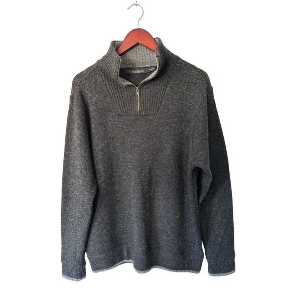 Irelandseye 100% Wool Gray Quarter Zip Sweater Size M Classic Staple Capsule - Picture 1 of 11